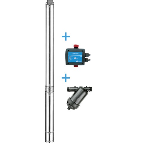 ewuaqua iWater eco3 4-80 TBPumpe 3" Beregnungspaket 3" Tiefbrunnenpumpen-Komplettpaket