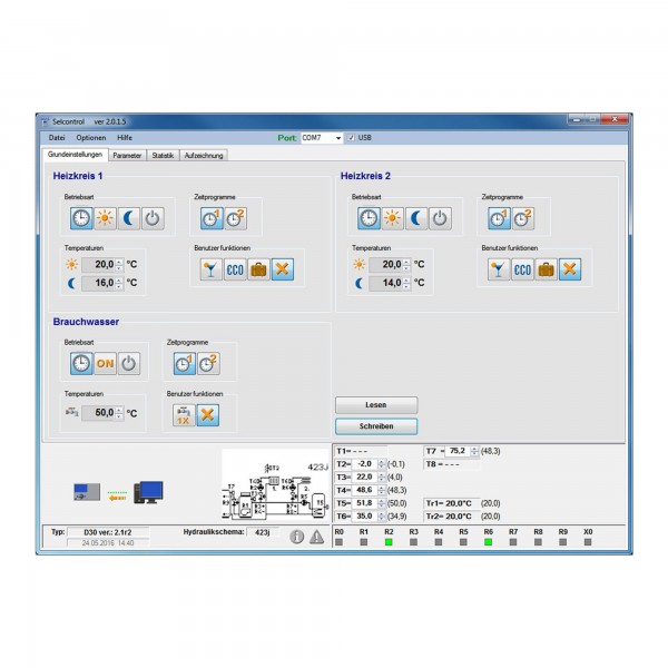 D30 Control Software zur Reglereinstellung