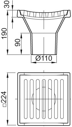 ACO Bodenablauf DN 100 L 15