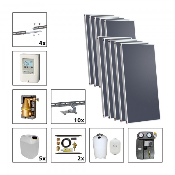 Solarbayer Silversun Solarpaket 10 Fläche m2: Brutto 20,20 / Apertur 18,30